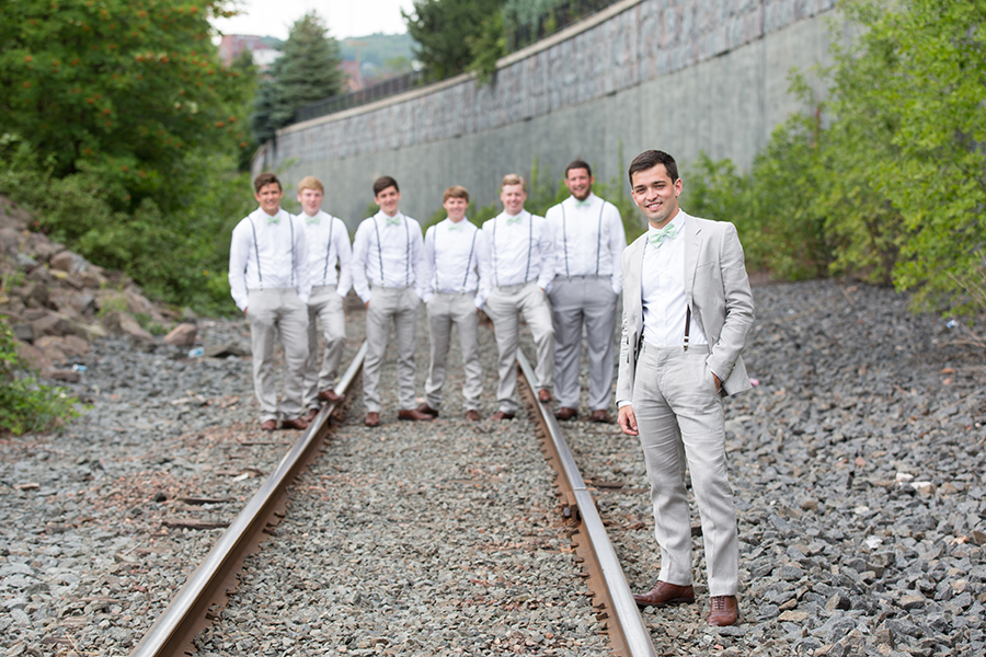 Groomsmen on the Railroad